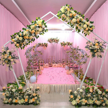 50/100cm Elegant Silk Peony & Rose Floral Row – Perfect for Weddings & Events