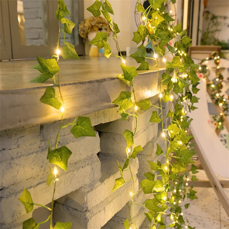 Artificial Ivy Leaf Battery Operated LED String Lights for Home Décor, Weddings, Christmas, Special Events