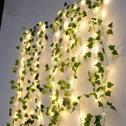 Artificial Ivy Leaf Battery Operated LED String Lights for Home Décor, Weddings, Christmas, Special Events