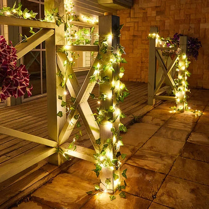 Artificial Ivy Leaf Battery Operated LED String Lights for Home Décor, Weddings, Christmas, Special Events