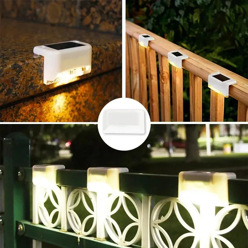 LED Solar Step / Path / Stairs / Balcony / Fence Outdoor Waterproof Garden Lights - 4-32 Pack