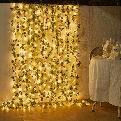 Artificial Ivy Leaf Battery Operated LED String Lights for Home Décor, Weddings, Christmas, Special Events