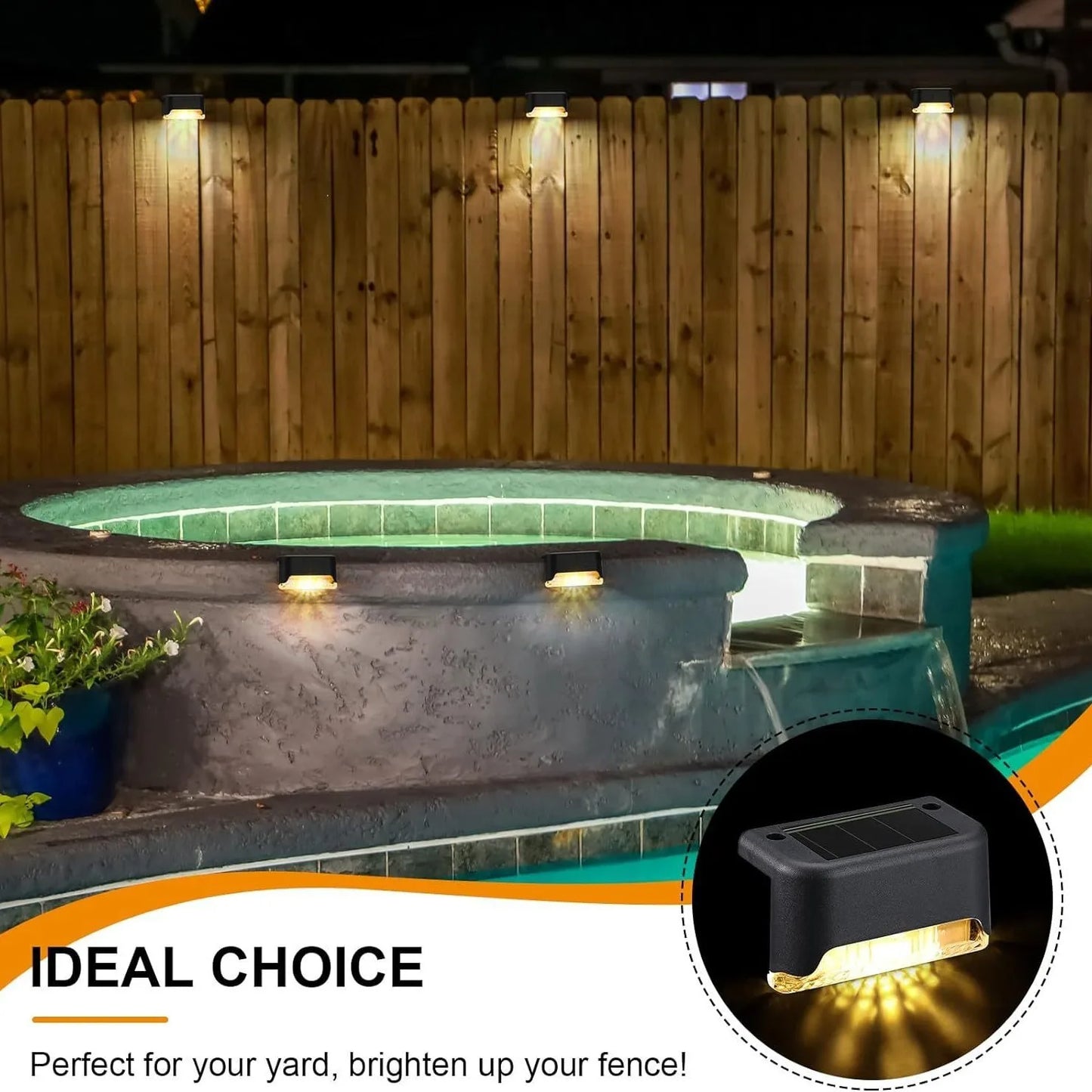 LED Solar Step / Path / Stairs / Balcony / Fence Outdoor Waterproof Garden Lights - 4-32 Pack