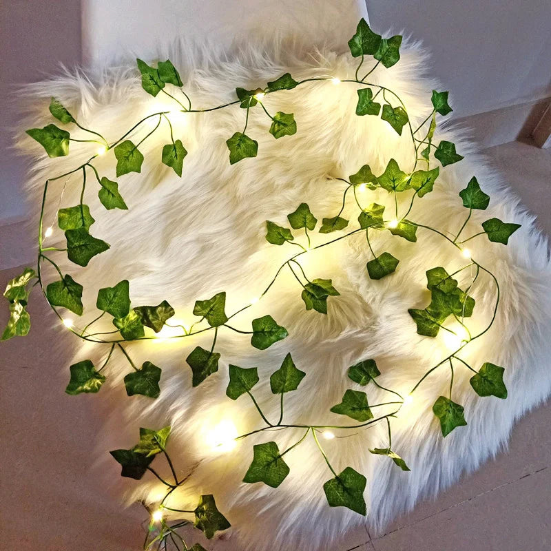 Artificial Ivy Leaf Battery Operated LED String Lights for Home Décor, Weddings, Christmas, Special Events