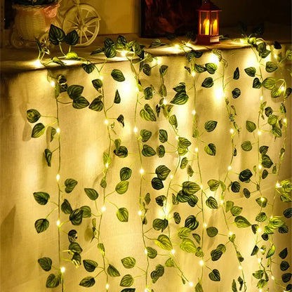 Artificial Ivy Leaf Battery Operated LED String Lights for Home Décor, Weddings, Christmas, Special Events