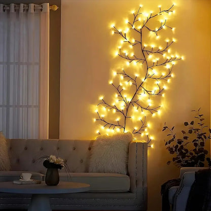 72/96 LED Bendable Willow Vine Lights - USB or Solar