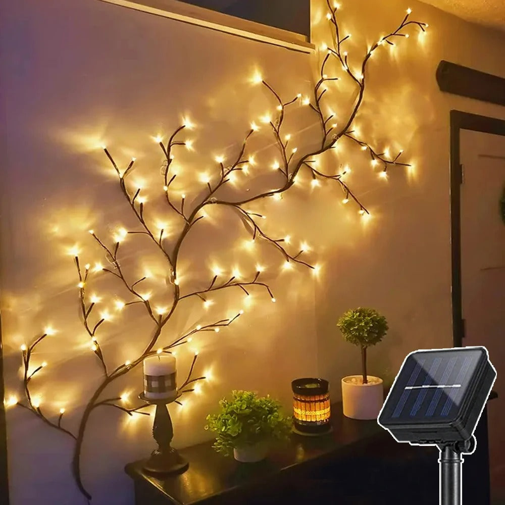 72/96 LED Bendable Willow Vine Lights - USB or Solar