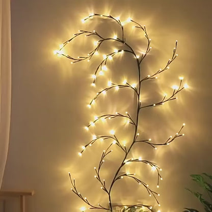 72/96 LED Bendable Willow Vine Lights - USB or Solar