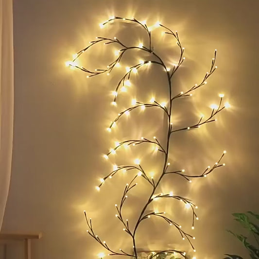 72/96 LED Bendable Willow Vine Lights - USB or Solar