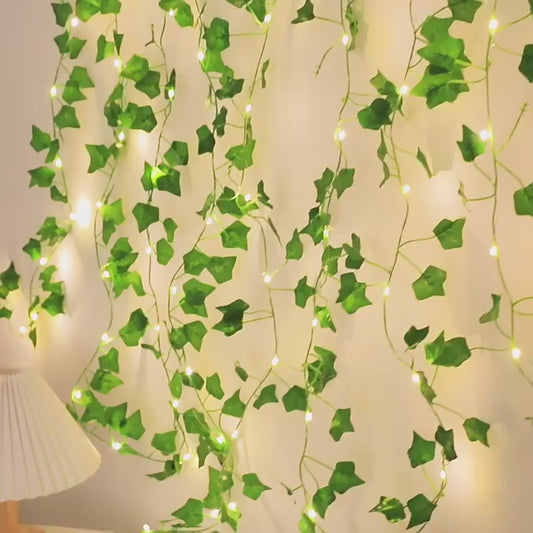 Artificial Ivy Leaf Battery Operated LED String Lights for Home Décor, Weddings, Christmas, Special Events