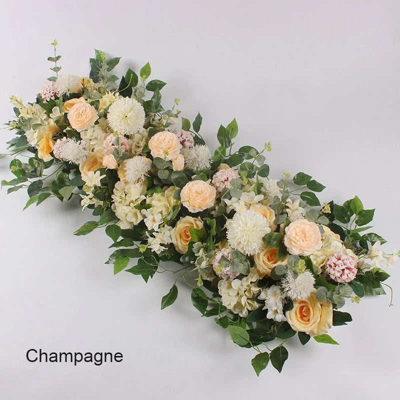 50/100cm Elegant Silk Peony & Rose Floral Row – Perfect for Weddings & Events