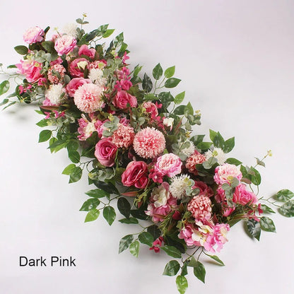 50/100cm Elegant Silk Peony & Rose Floral Row – Perfect for Weddings & Events