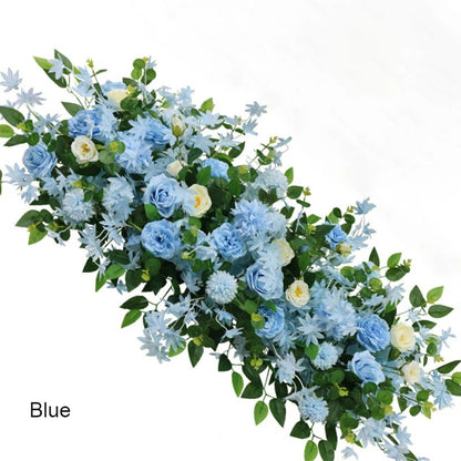 50/100cm Elegant Silk Peony & Rose Floral Row – Perfect for Weddings & Events