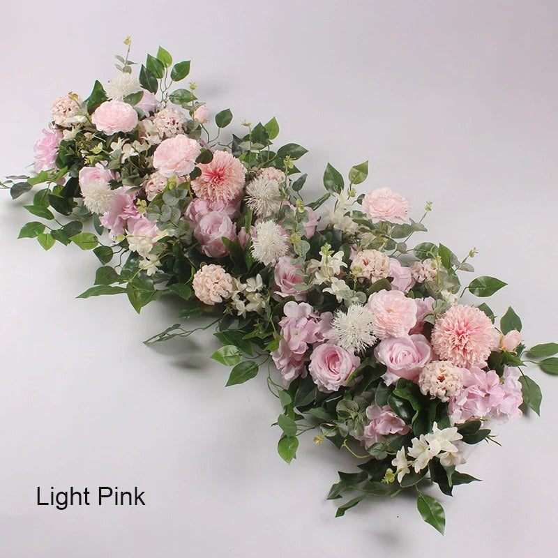 50/100cm Elegant Silk Peony & Rose Floral Row – Perfect for Weddings & Events