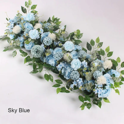 50/100cm Elegant Silk Peony & Rose Floral Row – Perfect for Weddings & Events